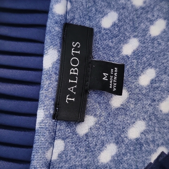 NEW Talbots PLEATED TIE NECK TOP - DOT - Picture 4 of 5